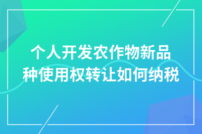 個人開發農作物新品種使用權轉讓的稅務處理指南